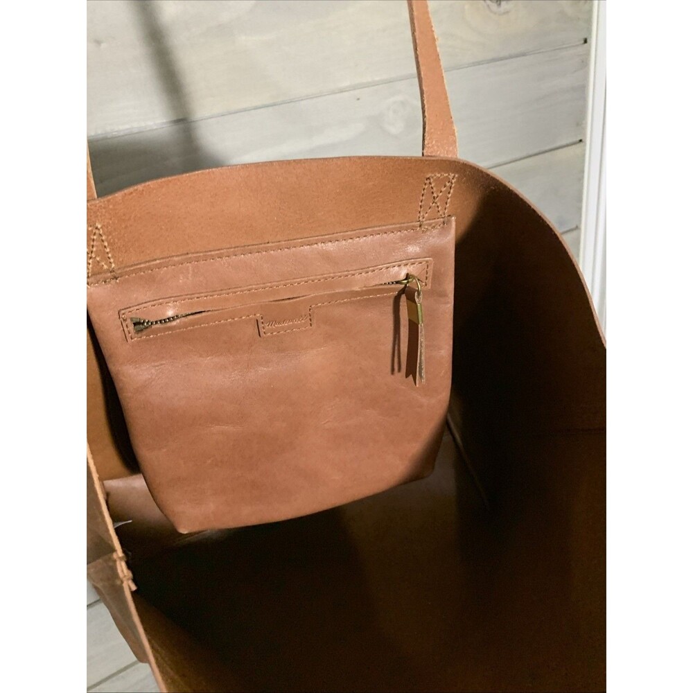 Madewell Transport Tote Brown English Saddle Leather Bag Purse - Picture 4 of 9